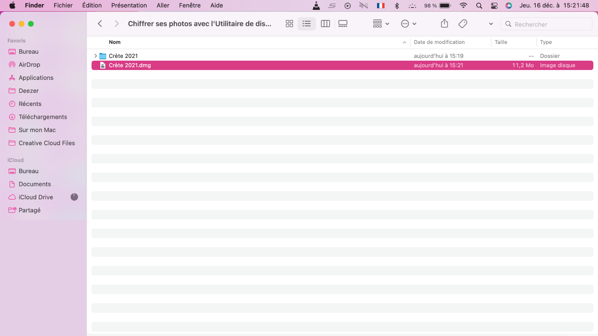 On a un fichier .dmg maintenant