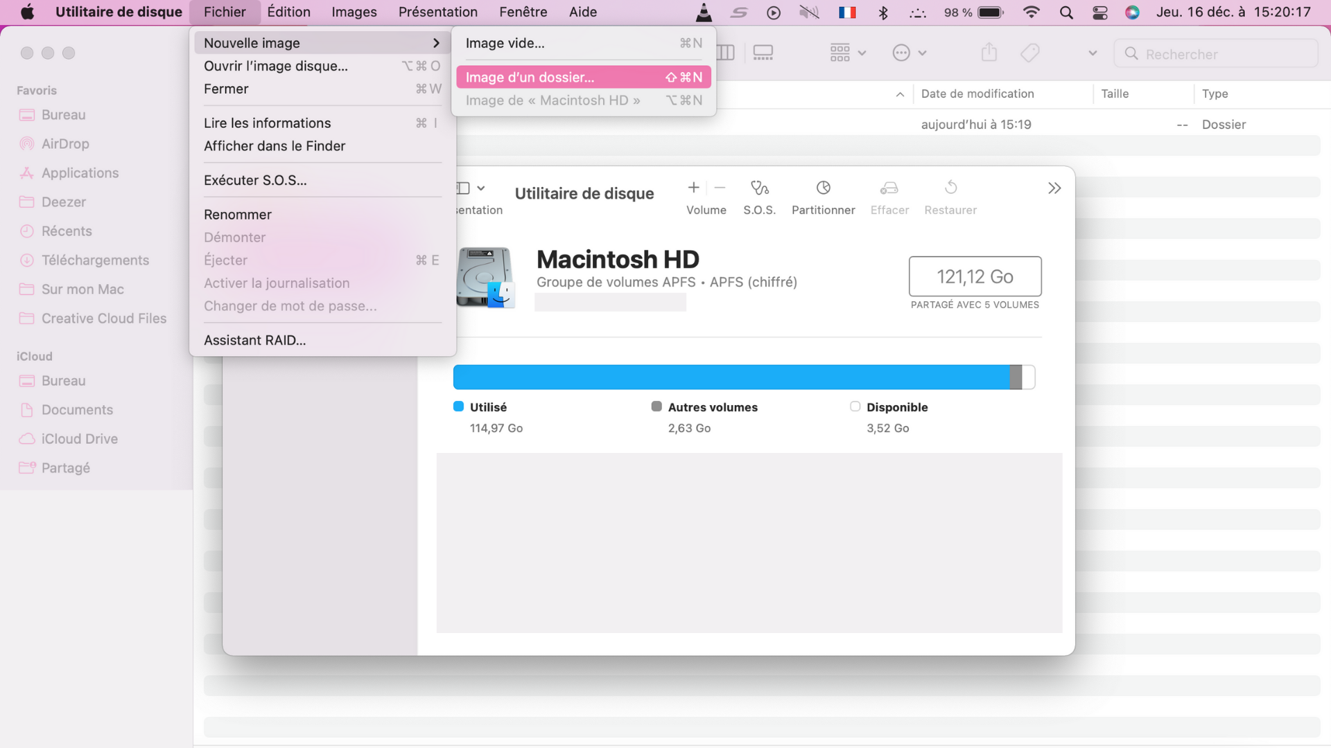 Marche à suivre : Fichier, Nouvelle image, Image d’un dossier…