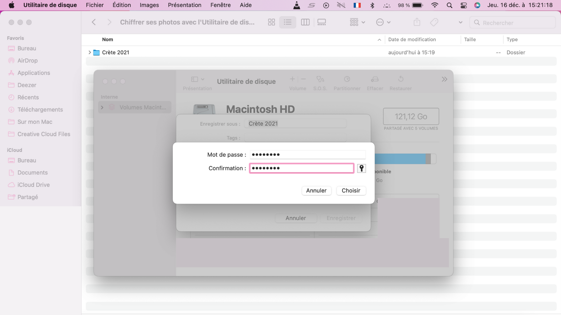 On entre le mot de passe