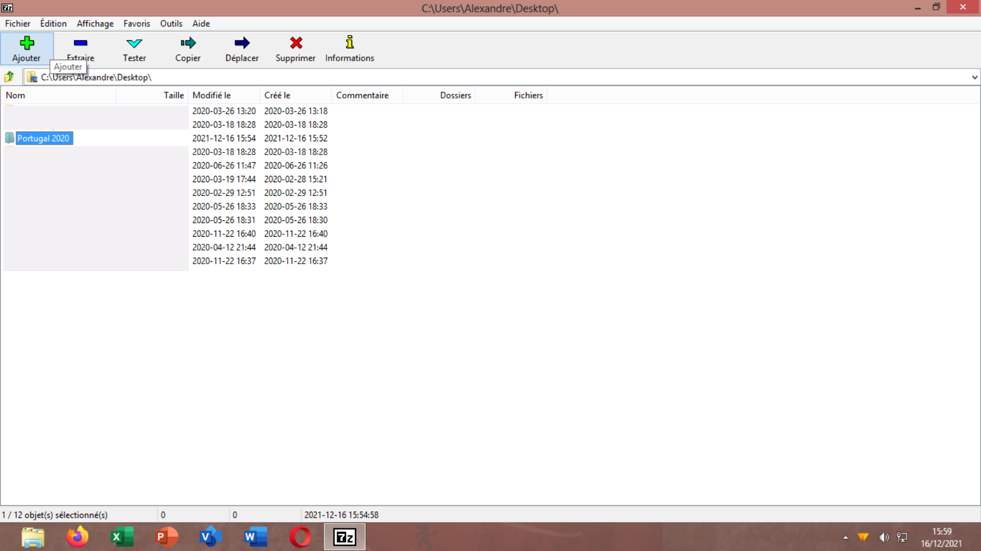 Ouverture de 7zip