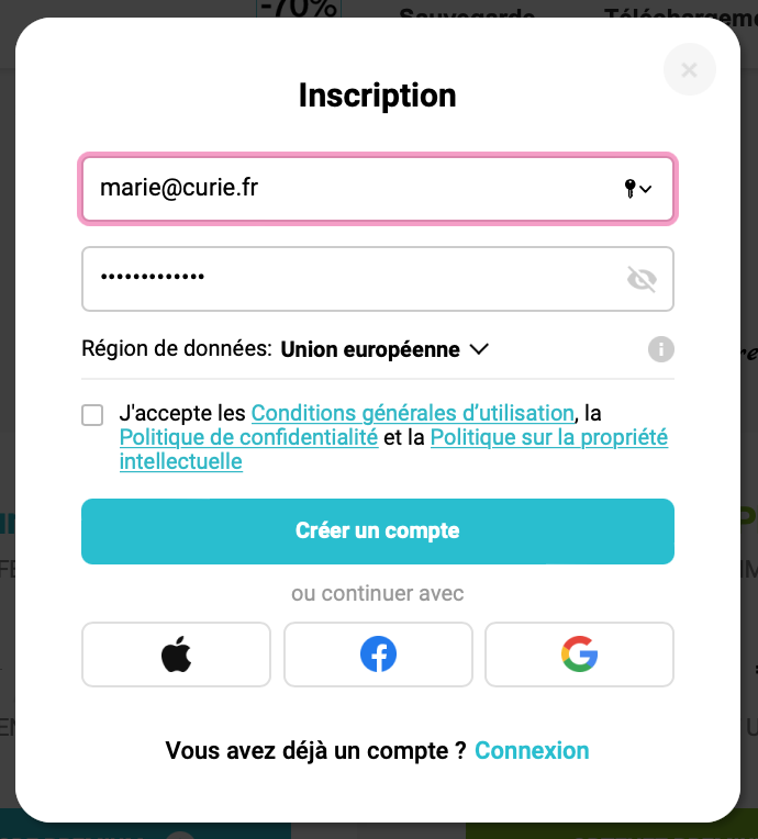 Formulaire d’inscription
