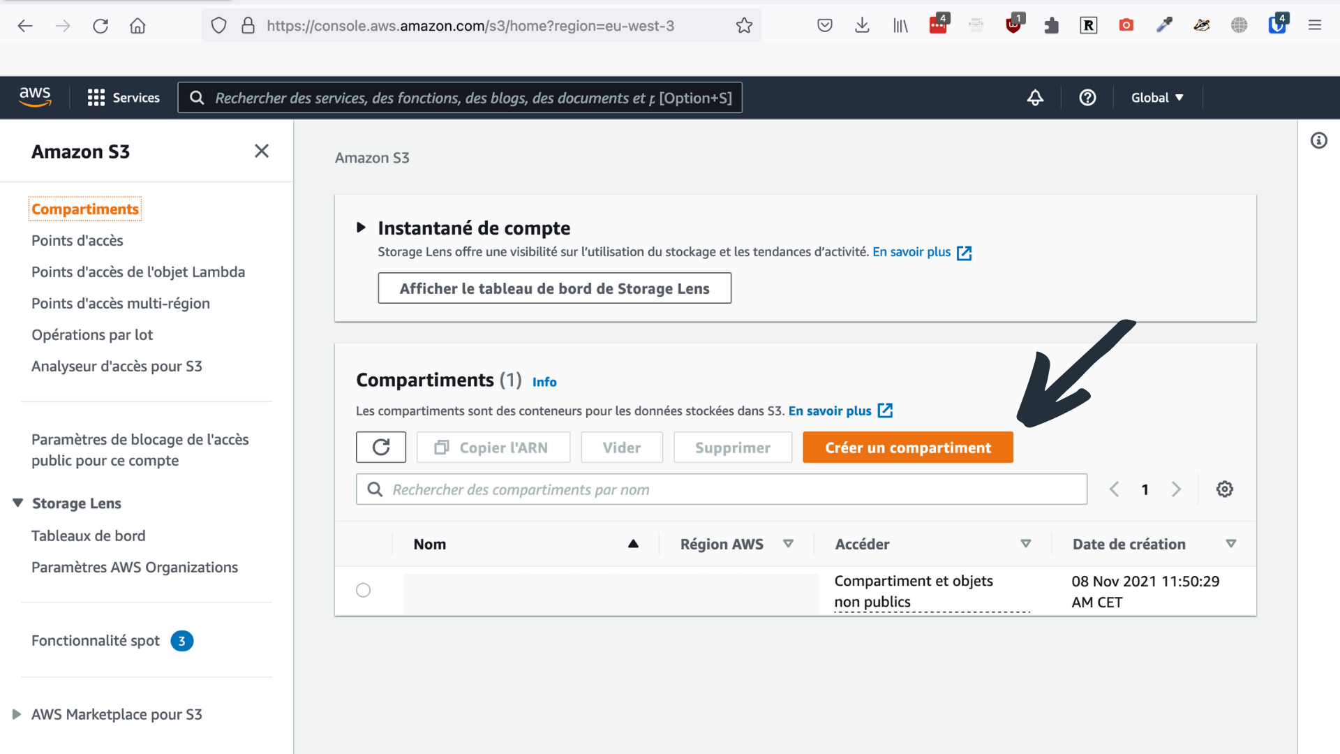 On crée un compartiment