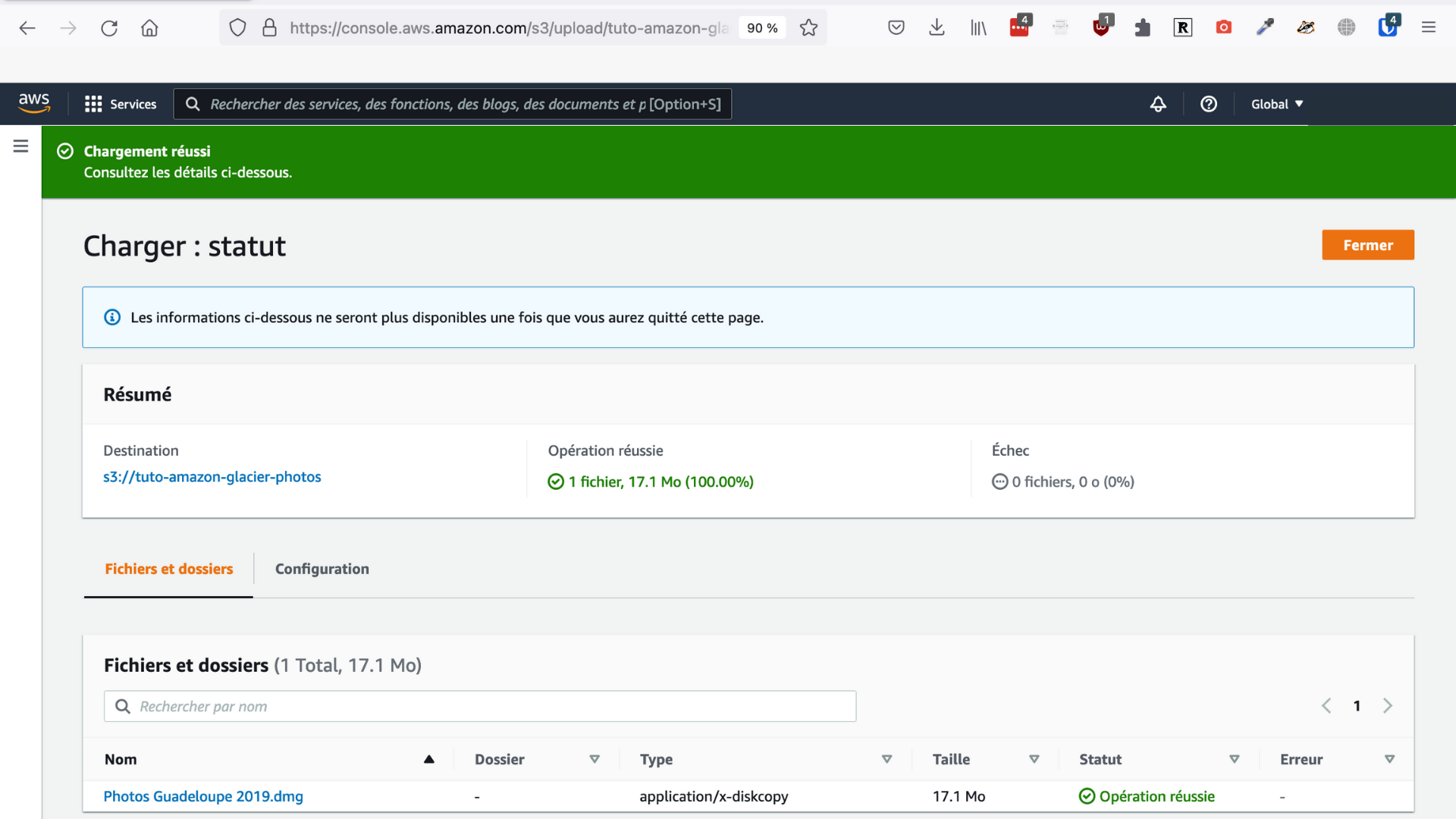 Bannière verte : tout est bon !