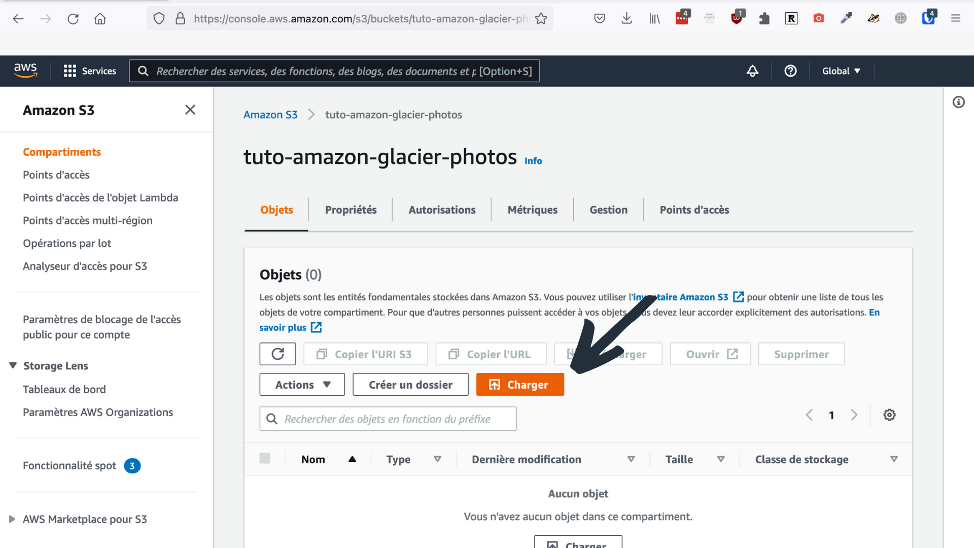 Page pour charger les fichiers