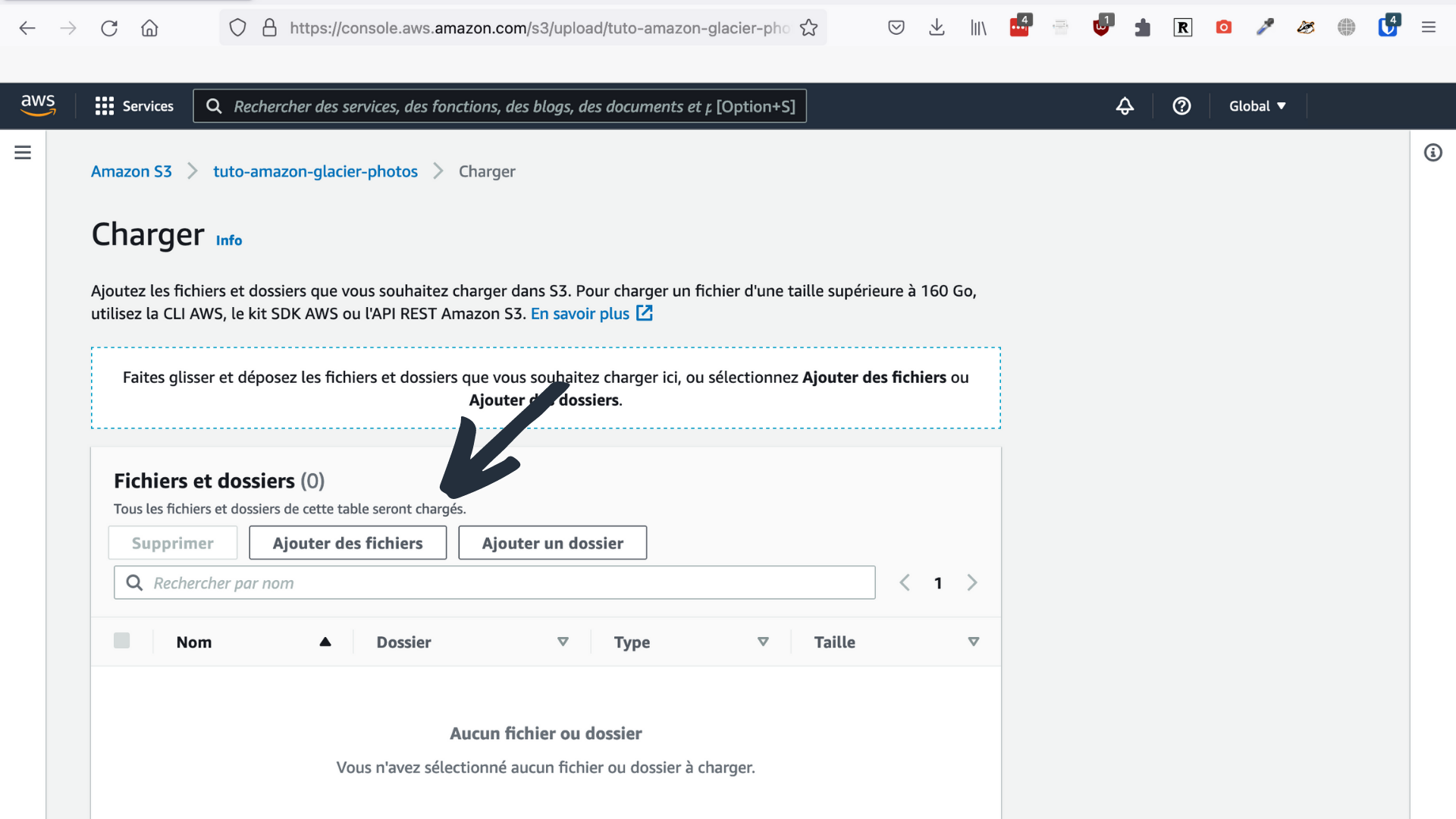 Bouton “Ajouter des fichiers”
